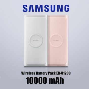 SAMSUNG Wireless Charger Portable Battery 10,000 mAh, Silver