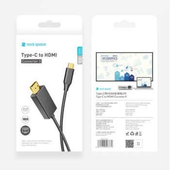 ROCK Type C to HDMI Cable Converter- Black 1.8M